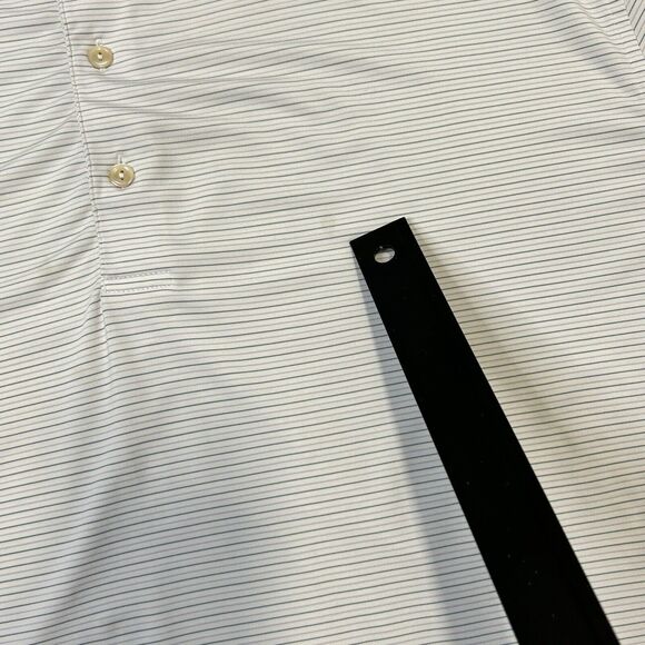 Peter Millar Summer Comfort Performance Polo Golf Shirt Mens XL White Striped - Picture 7 of 11